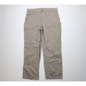 Vtg Y2K Carhartt Mens 40x32 Faded Canvas Wide Leg Dungaree Pants Desert Brown